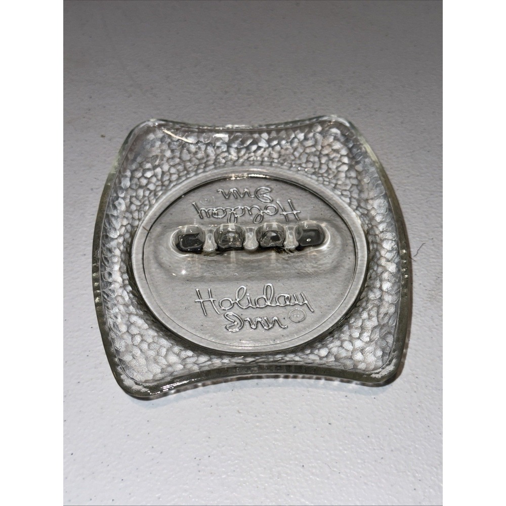 Vintage Holiday Inn Glass Ashtray 1970s-1980s Advertising Promo Mid-Century